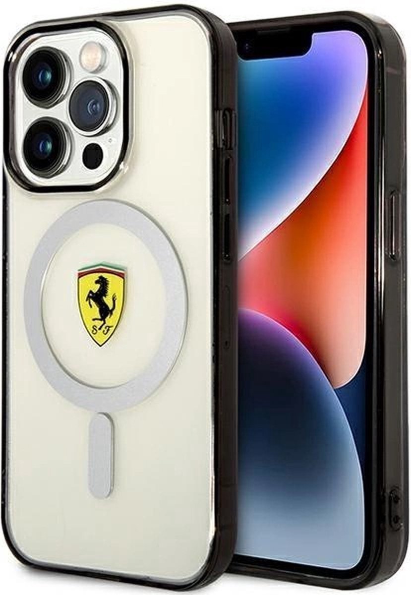 Ferrari Translucent Back Case (MagSafe Compatible) - Geschikt voor Apple iPhone 14 Pro (6.1") - Clear