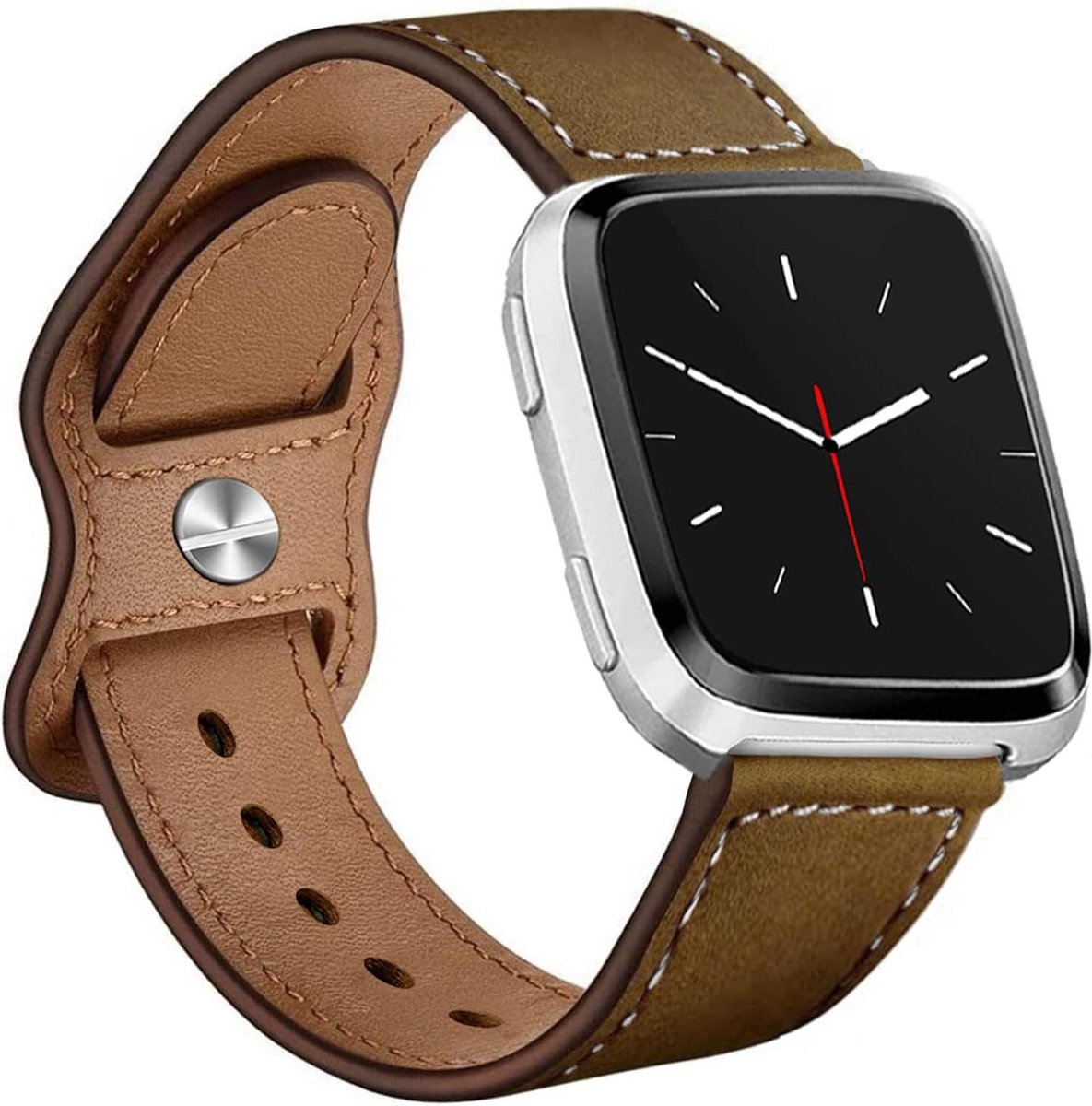 23mm Echt Leren Crazy Horse Band - Voor Fitbit Versa - Koffie