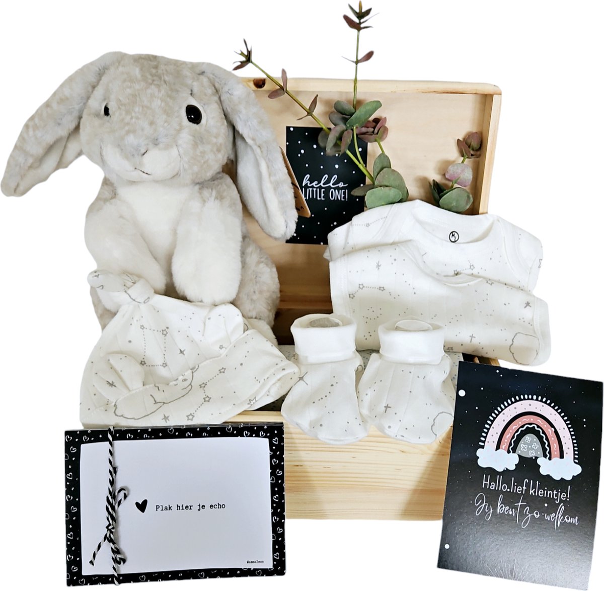 Goedkoopste Baby Kraamcadeau Knuffelkonijn Unisex - baby geschenkset Unisex - baby cadeau jongen - baby cadeau meisje - unisex - baby geschenkset - kraamcadeau neutraal - baby memorie box - babyshower cadeau - gender neutraal babycadeau - 7 in 1 kado