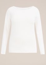WE Fashion Dames T-shirt met boothals- Curve