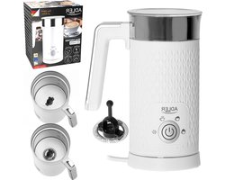 Electric Milk Frother Heater Non-Stick Coating - 4 Functions - Cappuccino Latte Heating Cold Foam - 2 Types of Foam - Cappuccino and Latte