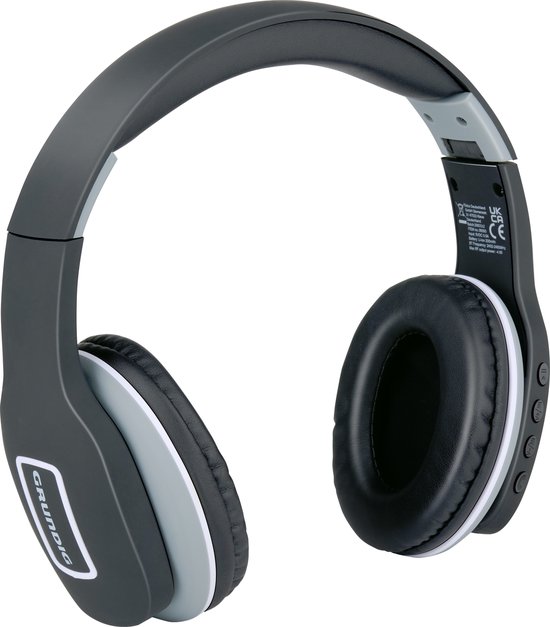 Grundig Bluetooth Koptelefoon - Hoofdtelefoon Draadloos - Over Ear Koptelefoon met 5 Uur Afspeeltijd - Draadloze Koptelefoon met Microfoon - Incl. Audio kabel 3.5mm en USB-C Oplaadkabel
