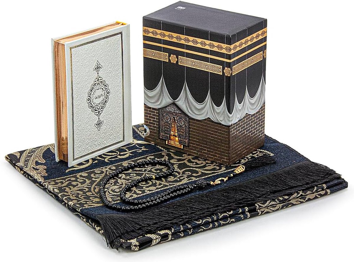 ihvan online Moslim gebedskleed en koran met gebedskralen, Kaaba