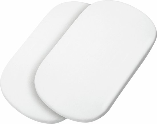 Maxi-Cosi Organic-reiswieglakens, Compatibel met alle Maxi-Cosi-reiswiegen, 2-in-1 Set, 100% organisch katoenen lakens, Milieuvriendelijk, Eersteklas stof, Machinewasbaar - Wit