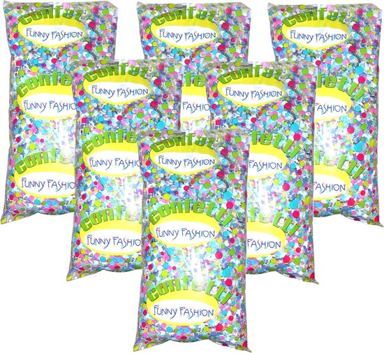 Chutes de papier Funny Fashion Confettis - 6x - mélange multicolore - sac de 500 grammes - fournitures de fête - décorations - carnaval