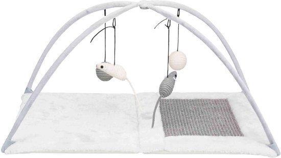 Trixie Junior Krabmat Met Speelboog - Krabplank - 60x33x42 cm Lichtgrijs