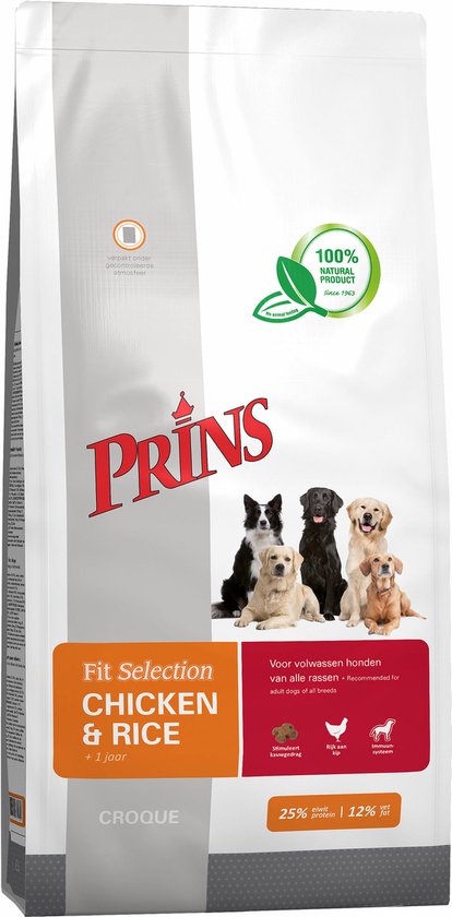Prins Fit Selection Dog Chicken&Rice 14kg - Hondenvoer
