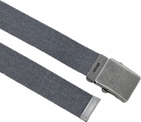 Houtkamp Work Belt Canvas Stretch - Riem de pantalon de travail ergonomique - Grijs - Longueur totale 130 cm / Taille de ceinture 115