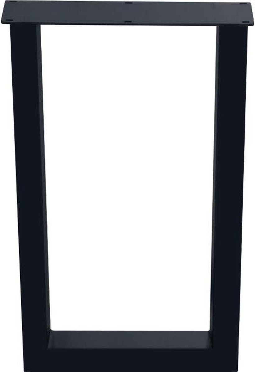 Furniture Legs Europe Stalen U tafelpoot 60 bij 8 cm en hoogte 110 cm (8 x 8 cm) - Set van 2 stuks Zwart