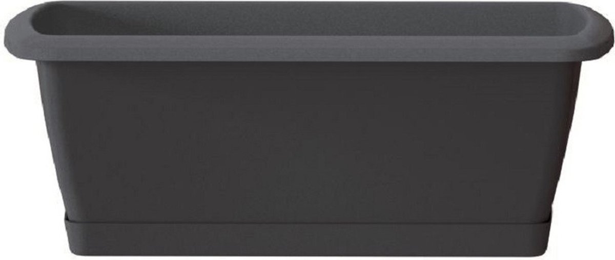 Prosperplast Plantenbak Respana - antaciet- met onderzetter - 49 x 18 cm - bloembak