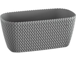 Prosperplast Plantenbak Splofy - grijs - voor buiten - 40 x 18 x 14 cm - buiten - kunststof