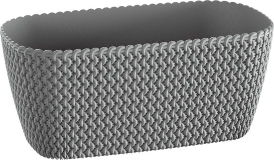 1x Jardinière / bac à fleurs en plastique gris clair 40 cm - Décorations de Jardin