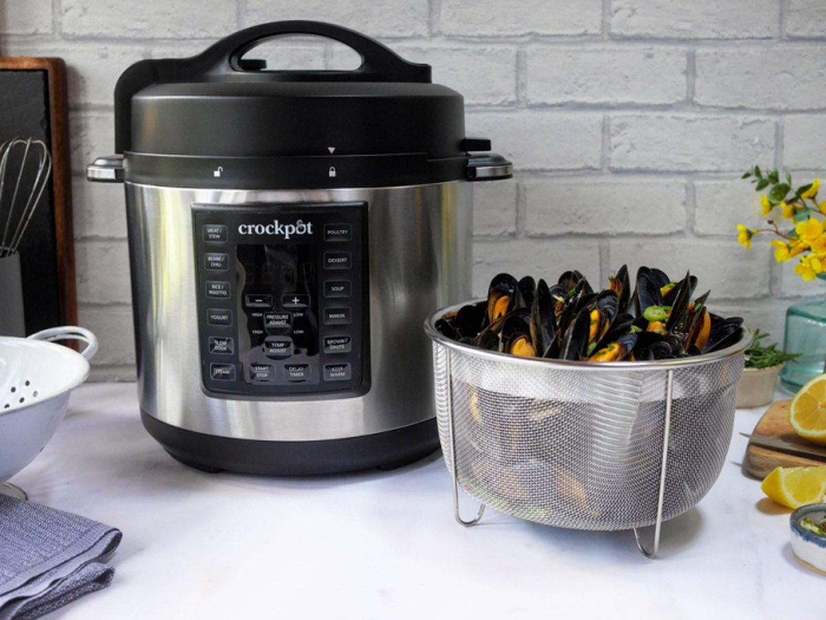 CrockPot Express Pot Pressure, Slow & Multi Cooker PLUS 5,6L (inclusief stoommand en tang) NIEUW – foto 6