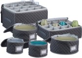 Relaxdays panier de rangement vaisselle - set 6 pièces - pour assiettes - verres - tasses - rangement - tissu