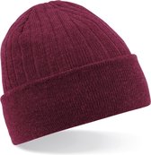 Thinsulate Wintermuts Beanie - Heren/Dames - 100% acryl wol - bordeaux rood - dubbel dikke stof