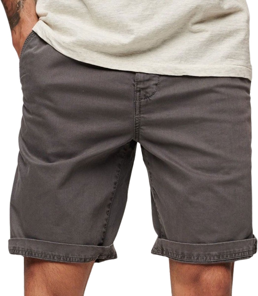 Superdry Officer Chino Short Heren Grijs