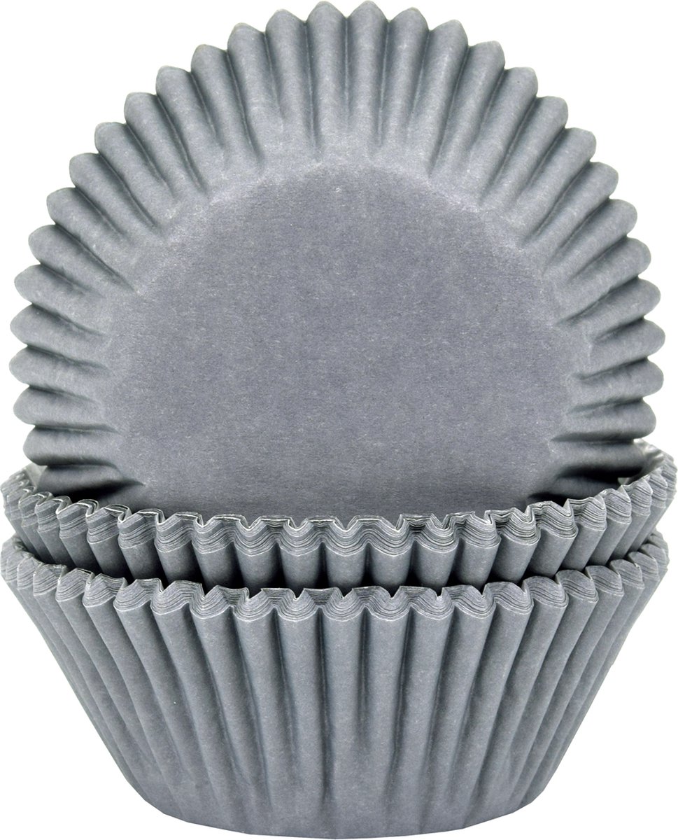 House of Marie Cupcake Vormpjes - Grijs - pk/50 - Baking Cups voor Muffins en Cupcakes