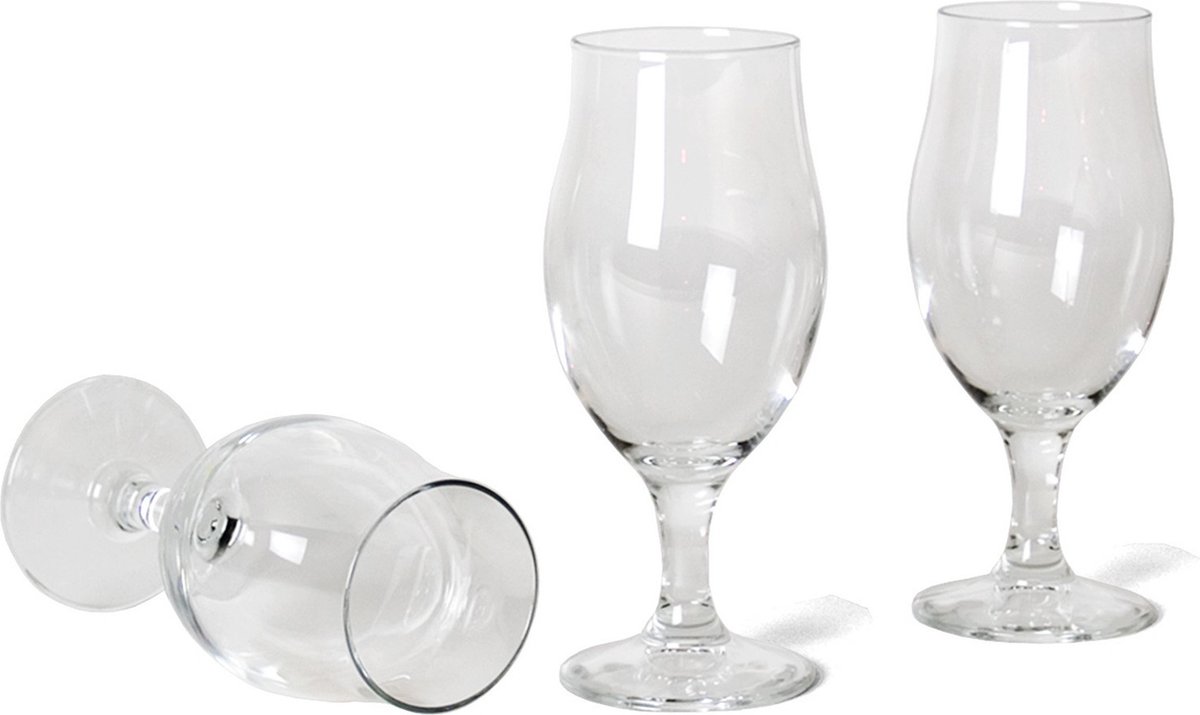 Bormioli Bierglazen - 6x - speciaalbier glazen - op voet - 260 ml