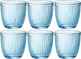 Bormioli Rocco Drinkglazen - 6x - blauw - tumbler glas - 290 ml - waterglazen