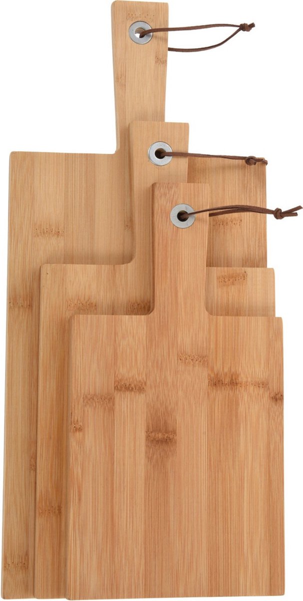 Set van 6x stuks bamboe houten snijplanken - Snij planken van bamboehout