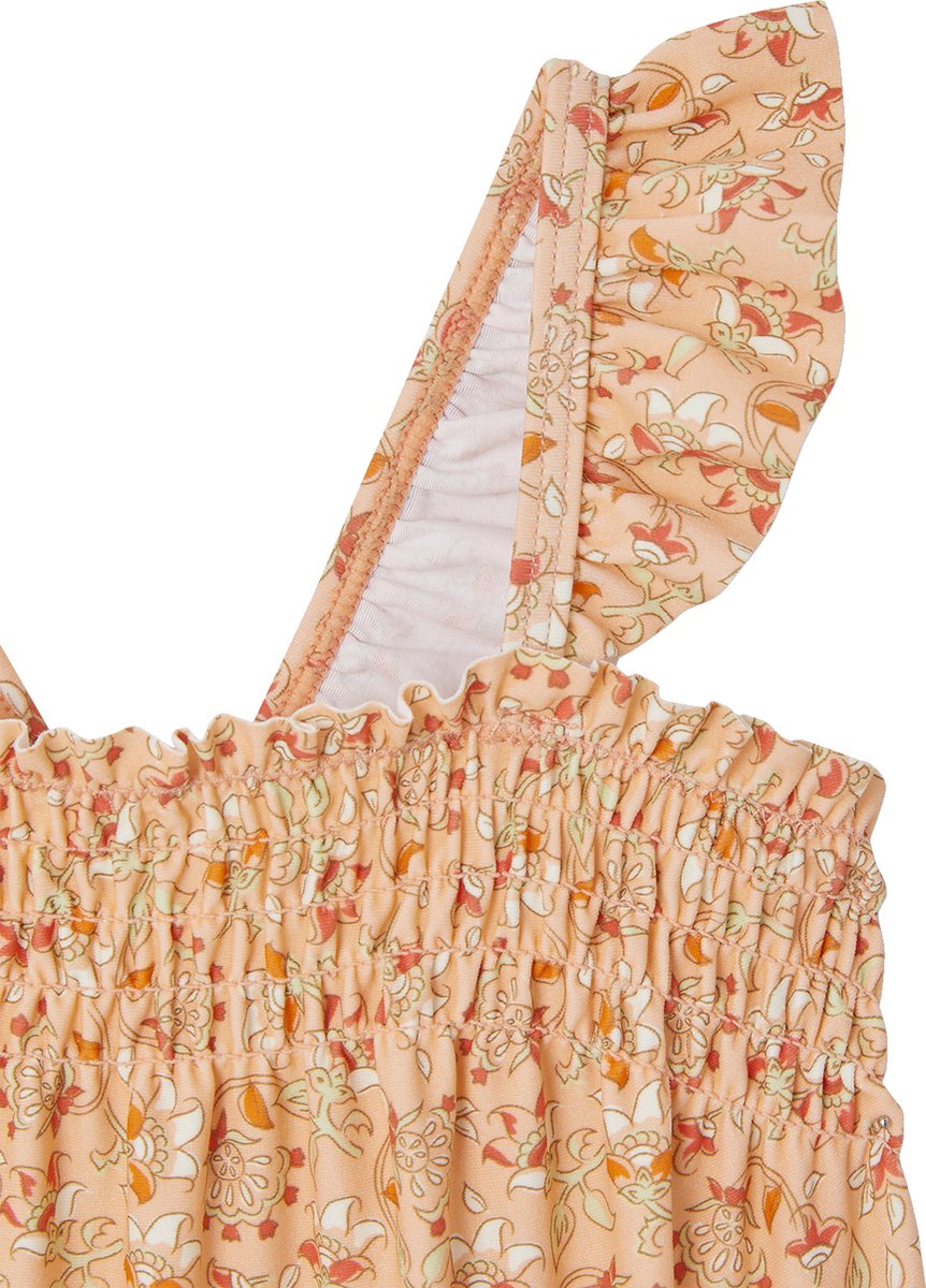 Maillot De Bain 1 Pièce Fille VERTBAUDET à Fleurs - Style Vintage Avec Volants