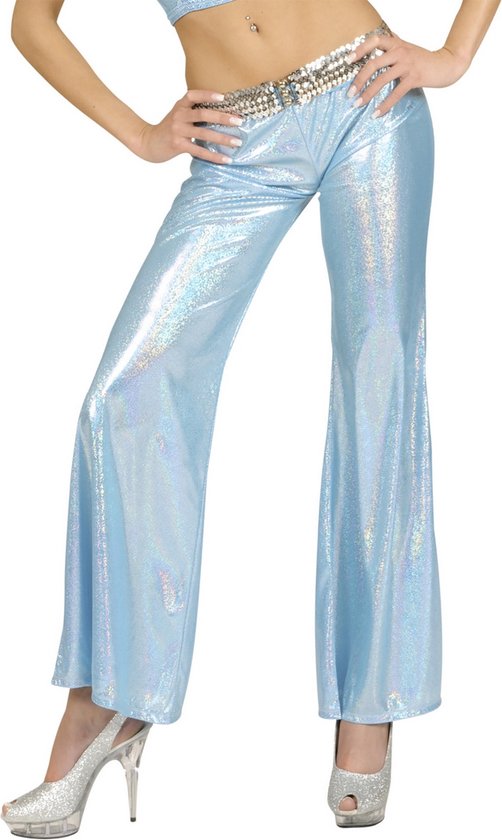Fakanhui Dames Metallic Glanzende Glitter Geplooide Broek Hoge Taille