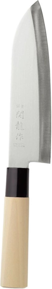 HENDI Japans Santoku mes – Populieren handvat – Roestvast staal – 290 mm – Licht hout