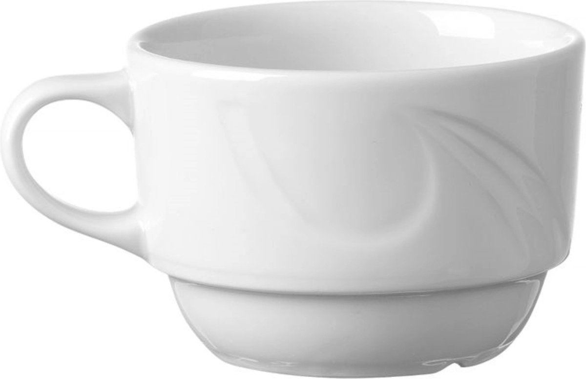 HENDI Koffiekop – Versterkte Randen – Hotelporselein – 0,17L – Wit