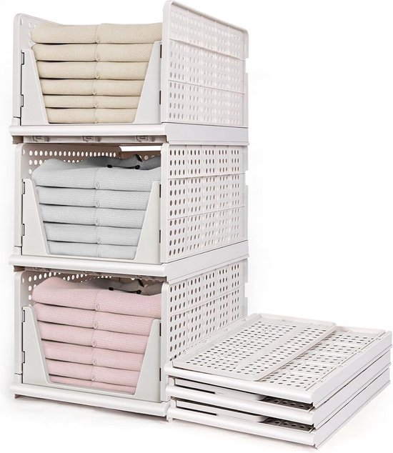 Set of 3 foldable plastic storage boxes - high-quality - space-saving | bol