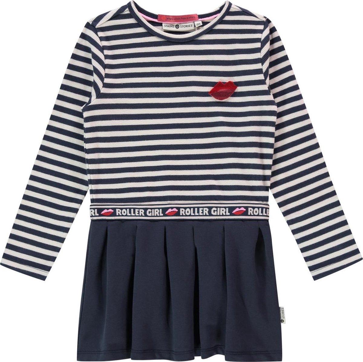 Stains & Stories girls dress longsleeve Meisjes Jurk - Maat 122