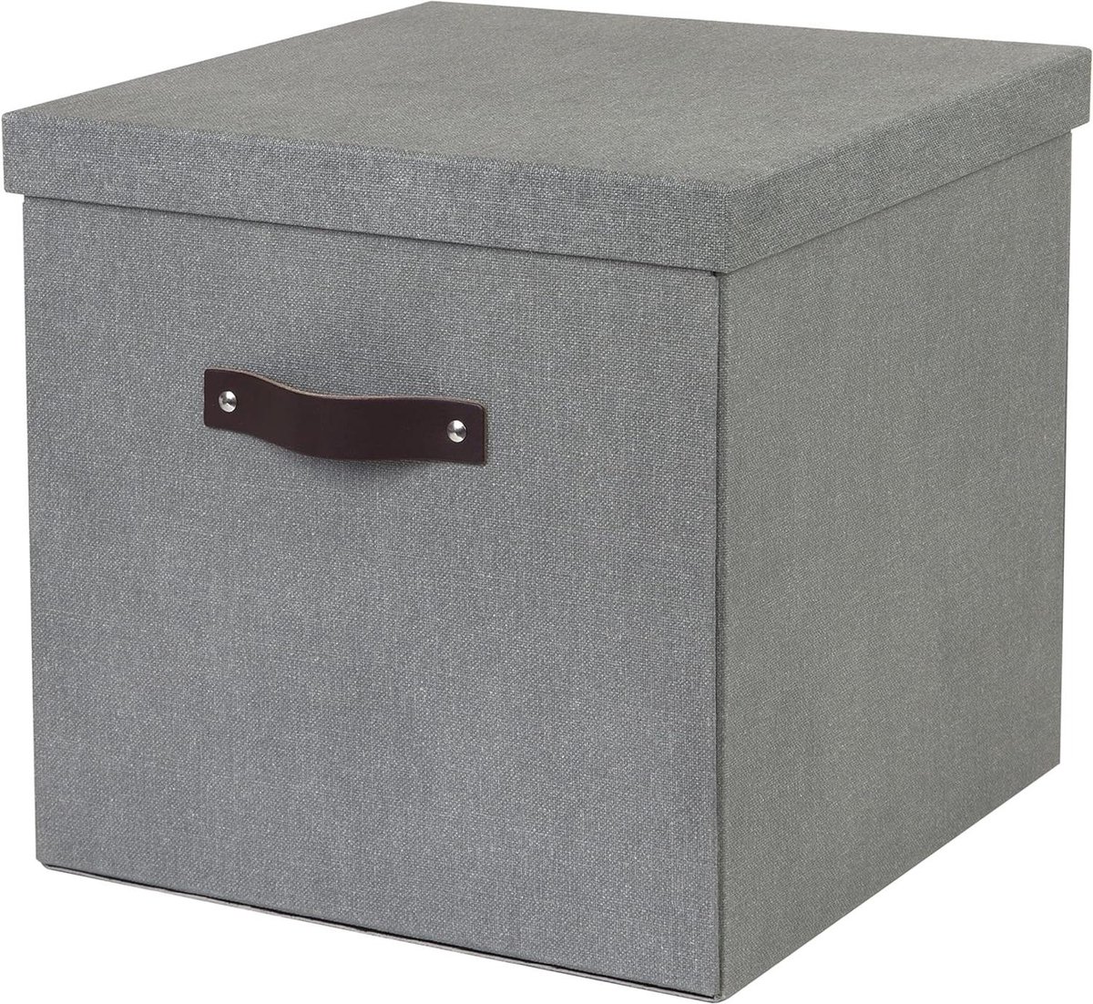 Grote Opbergdoos met Deksel - Klapbox voor Kleding en Speelgoed - Grijs met Linnenlook