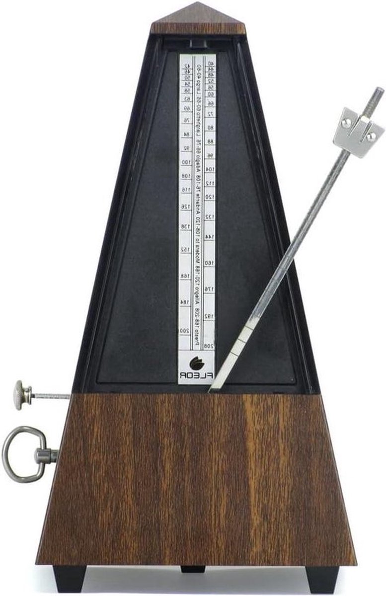 PolkaHome Mechanische metronoom van teakhout piramidevorm voor piano keyboard gitaar viool drums muziekinstrumenten accessoire