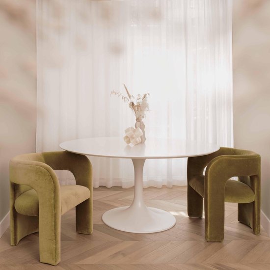 Table à manger Flute ronde Wit