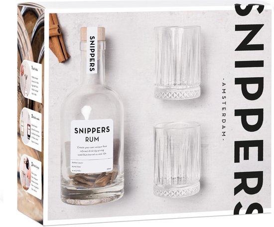 Snippers Originals - Rum - Gift Pack - DIY Barrel-aged Rum - Maak je eigen drankje - Cadeautje voor Mannen - Kerstcadeautje