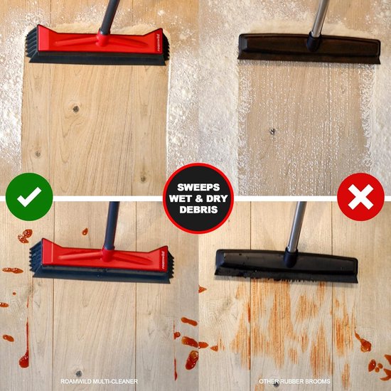 Rubber Pull Bezem & Stofpan Combo Set met Unieke Hoek Clearing Vinnen Voor Het Opruimen Van Natte & Droge Puinhoop - Huisdier Haar Bont Verwijderen - Harde Vloeren en Tapijten van TreeLen — afbeelding 5