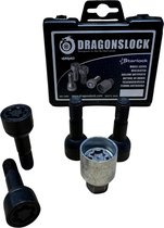 Velgenslot - Wielslot geschikt voor de Mercedes A-Klasse 1997-2004 - Merk Dragonslock - Verzinkt - Zwart Gecoat