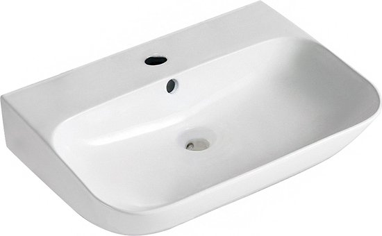 Vasque à suspendre Sub Finta 65,5 x 42 x 16,5 cm, blanc brillant