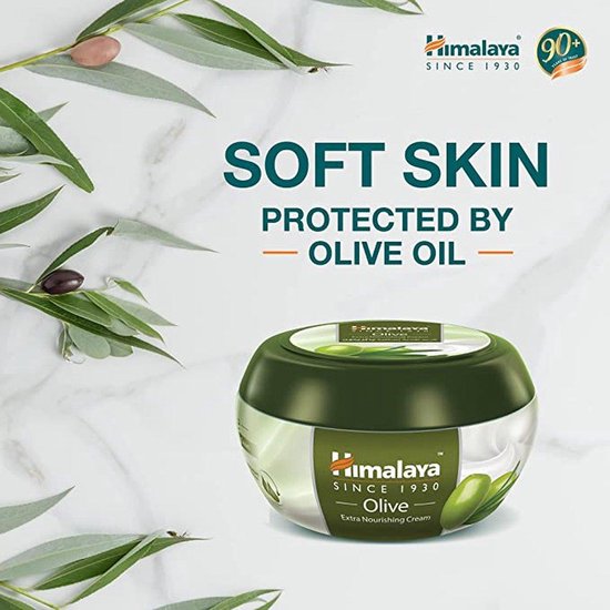 Himalaya Olive Extra Nourishing Cream pot voor zachte huid beschermd door olijfolie.