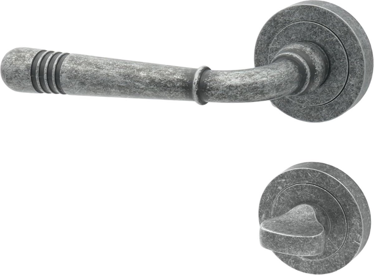 Loft-R M95 Nikkel Antieke Deurklink Set - WC Badkamer