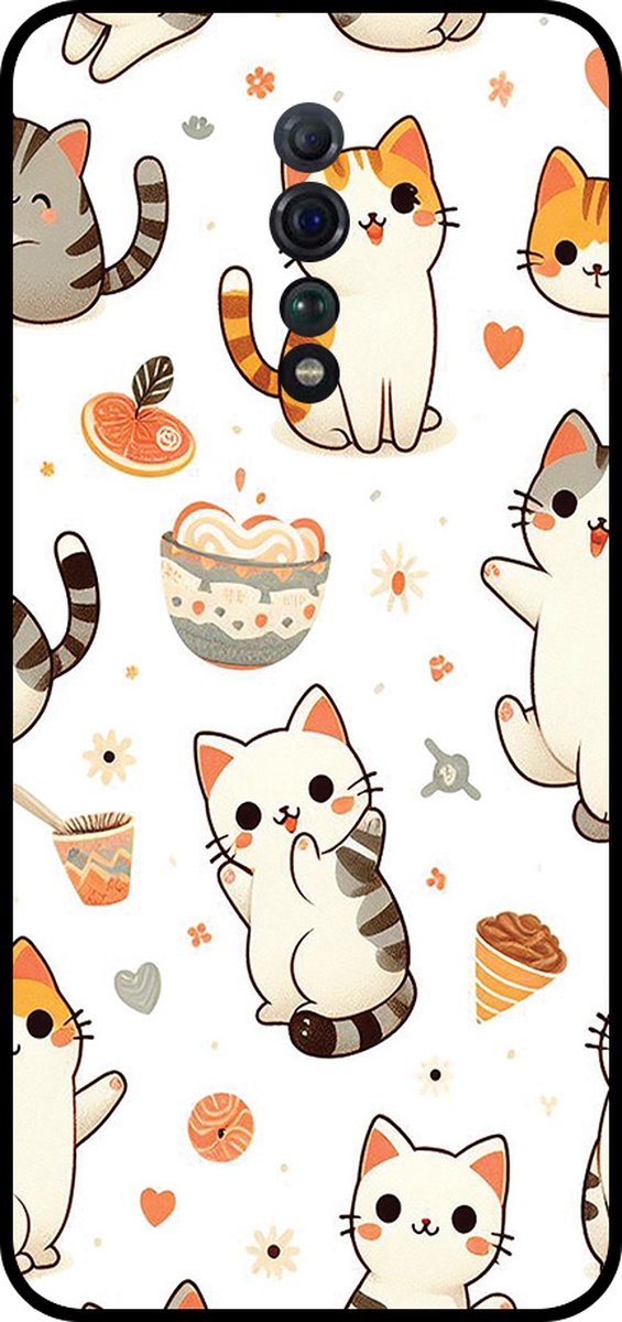 Smartphonica Telefoonhoesje Geschikt voor Oppo Reno Z met katten opdruk - TPU backcover case cat design geschikt voor Oppo Reno Z