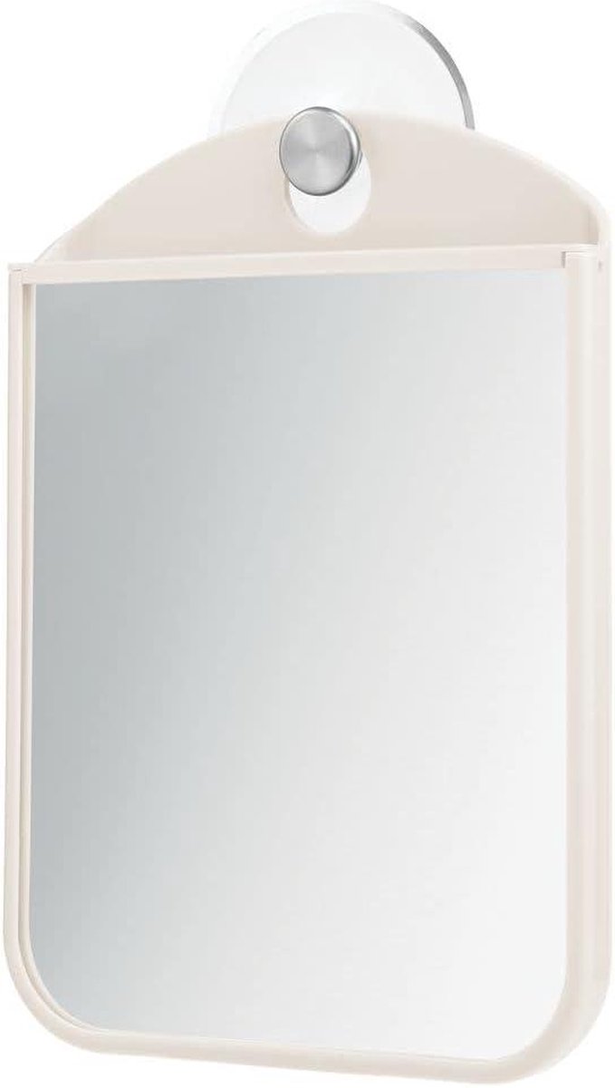 Goedkoopste Scheerspiegel voor douche en badkamer met anticondens zuignapbevestiging - voor scheren en opmaken - crème en geborsteld scheerspiegel wandmodel