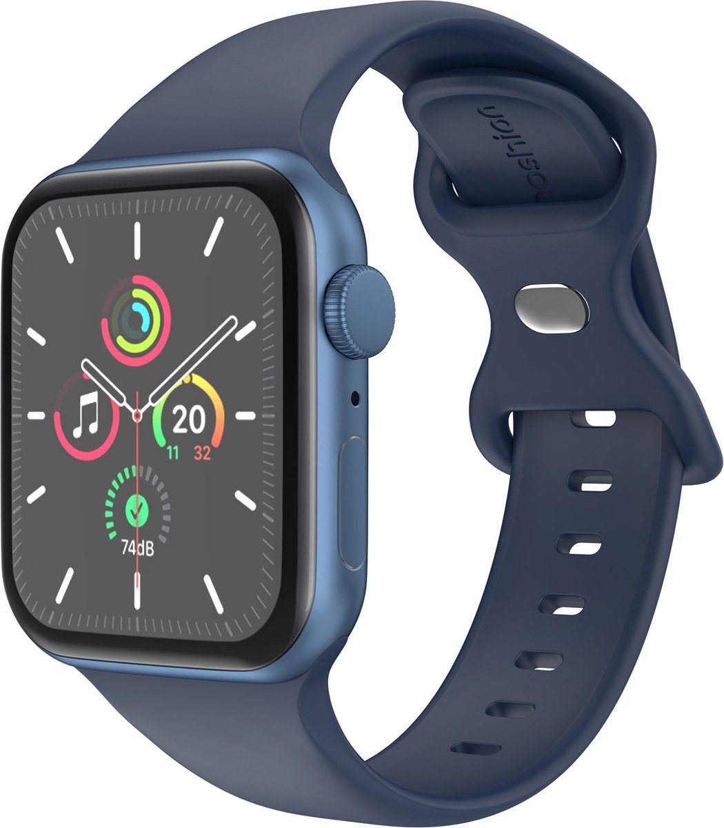 iMoshion Siliconen⁺ bandje geschikt geschikt voor Apple Watch Series 1 / 2 / 3 / 4 / 5 / 6 / 7 / 8 / 9 / SE / Ultra (2) - 42 / 44 / 45 / 49 mm - Midnight - Maat M/L