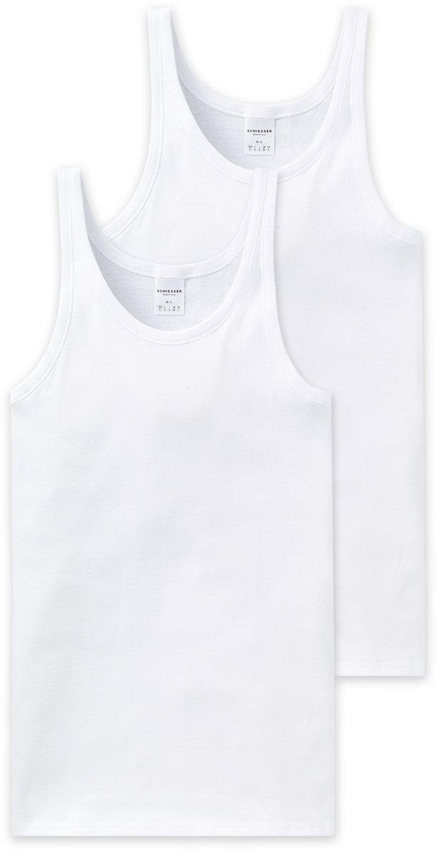 Schiesser 2 PACK Cotton Essentials Heren Onderhemd - Wit
