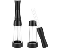 Magnetische koffieroerder 025 mm 8 pinnen - Geïnstalleerd distributiegereedschap - Koffiedispensernaald met houder - Oplossen van klonterende koffie-nerds - Zwart B