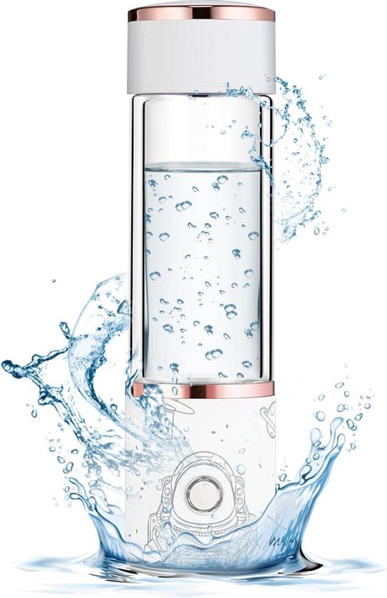 Geavanceerde waterstofwaterfles, waterstofrijke watergenerator, nieuwste ionisator-SPE/PEM-technologie, draagbaar en oplaadbaar (geschikt voor zuiver en gedestilleerd water