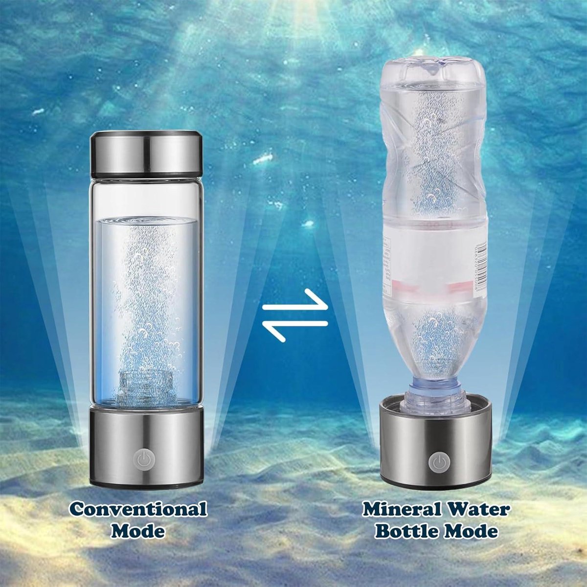 Générateur D'eau Hydrogène Portable Avec Tasse En Verre - Technologie PEM/SPE, Jusqu'à 6000 PPB, 400 Ml - 3