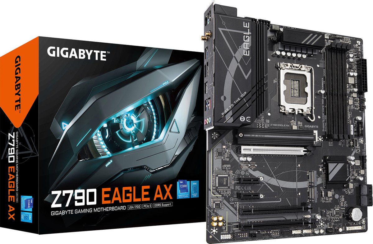 Gigabyte Z790 EAGLE AX - Moederbord - ATX - Socket LGA1700 - Intel Z790 - DDR5 - Realtek Audio CODEC - Wi-Fi 6E (802.11ax) - 2.5G LAN