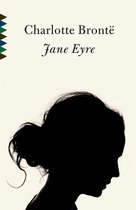 Couverture du livre Jane Eyre avec la silhouette sombre d'une femme aux cheveux relevés.