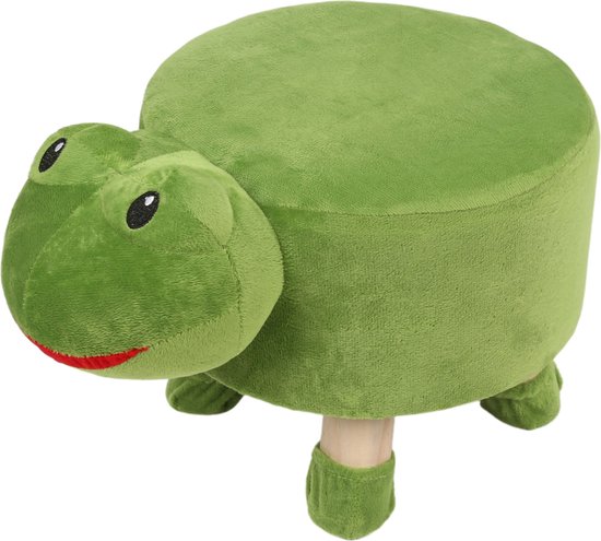 Groene kikker poef voor kinderen 28x25cm