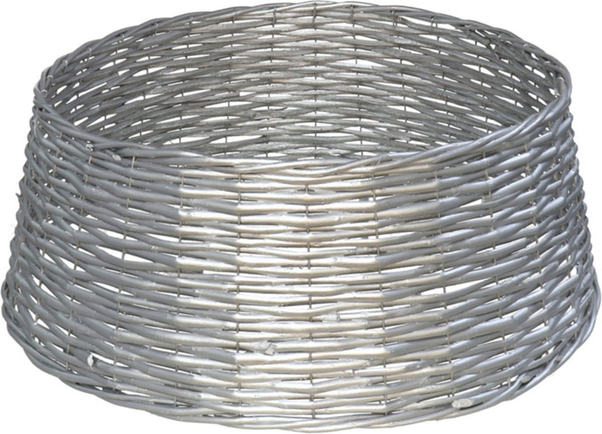 Gerimport Kerstboommand - zilver - D45 x H20cm - voor kerstboom 180 cm - kerstboomrok